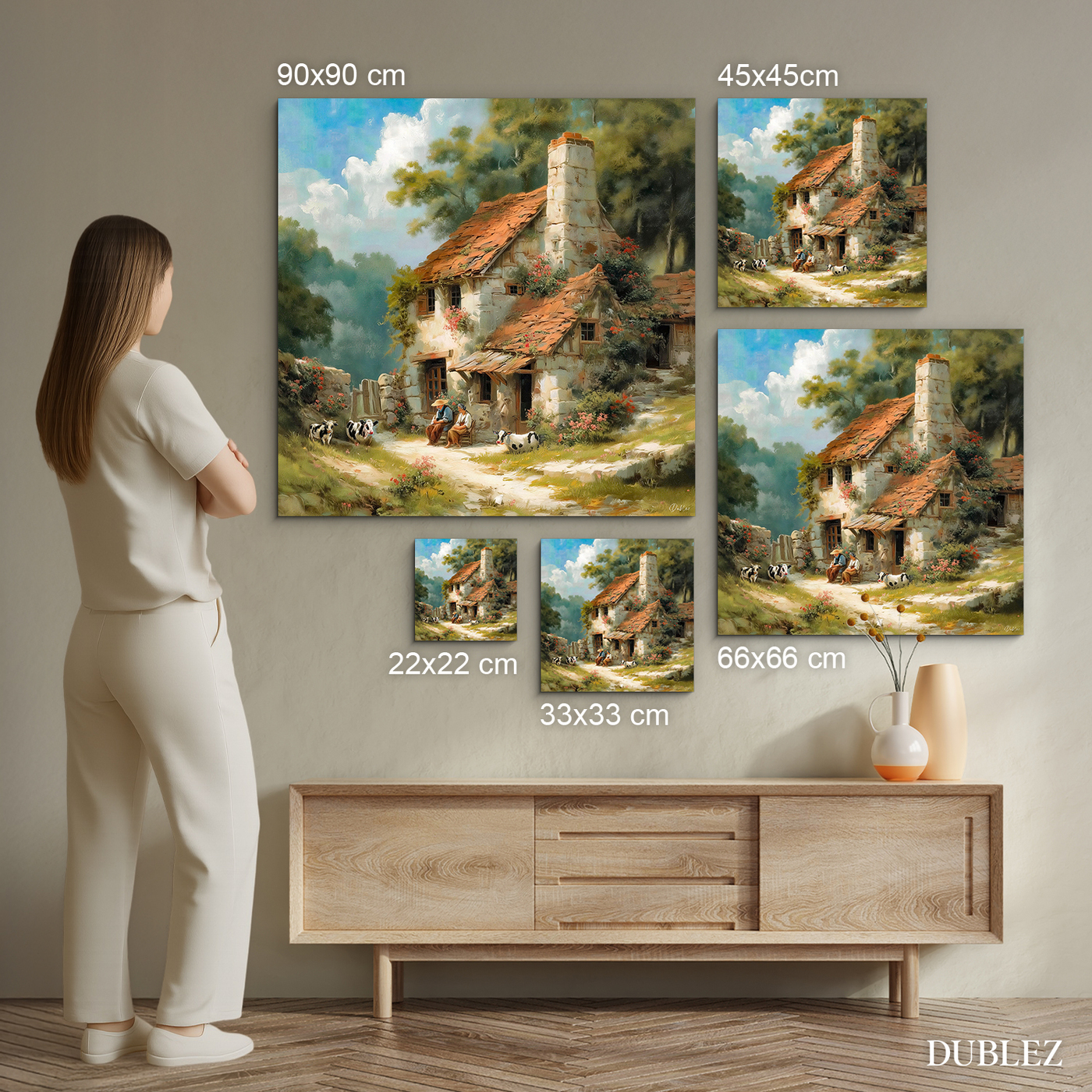Wooden picture of a country house - Peace in the countryside