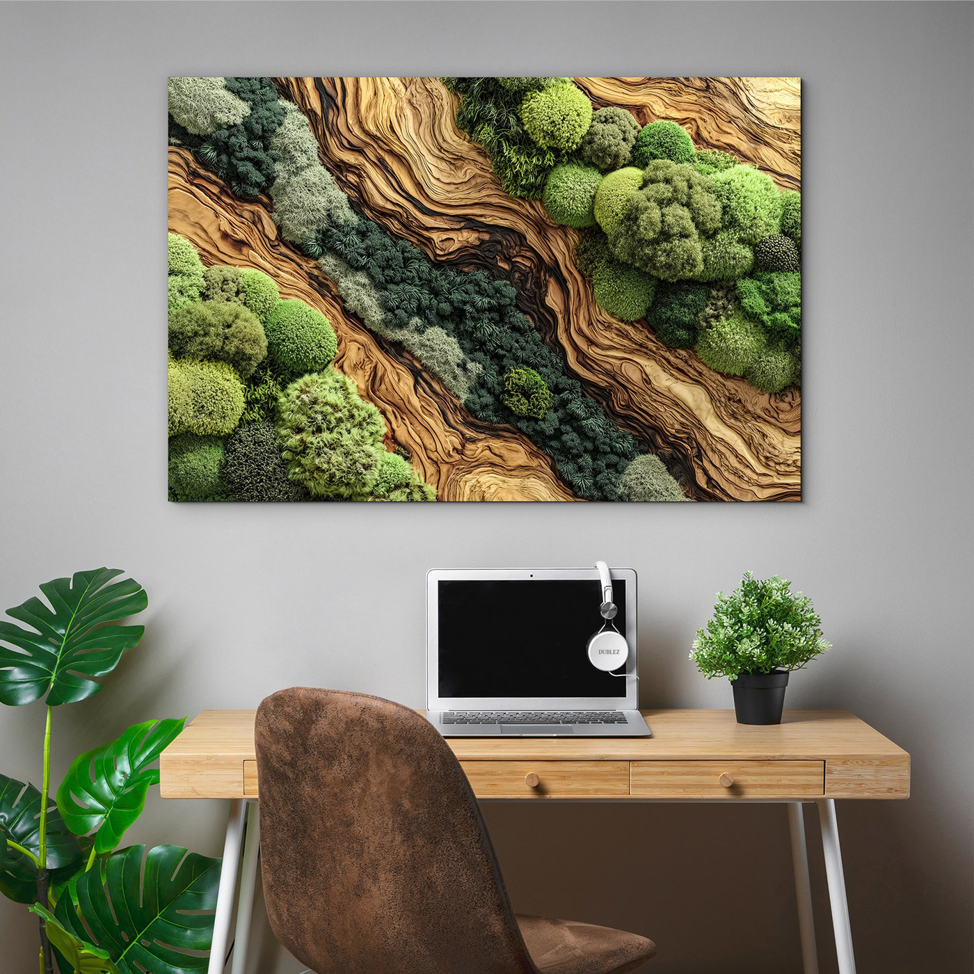 Moss picture on the wall - Forest Stream (UV print)