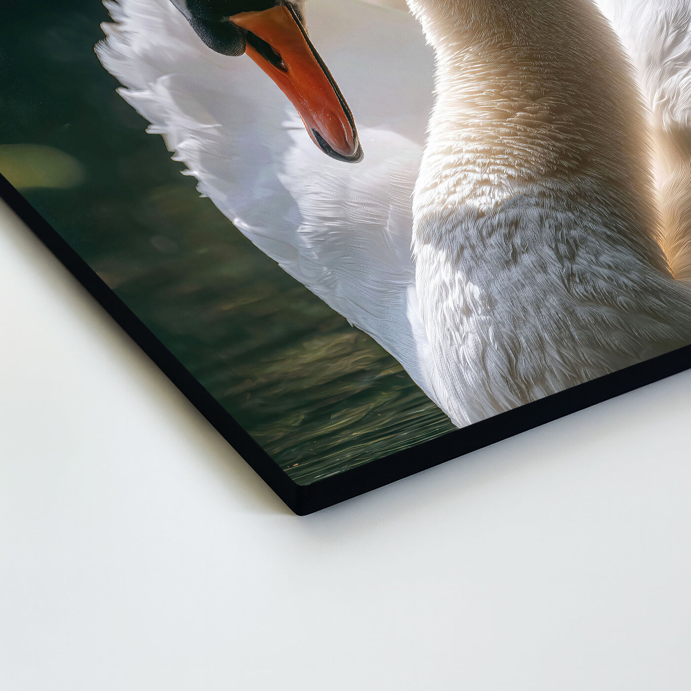 Wooden picture - White swan