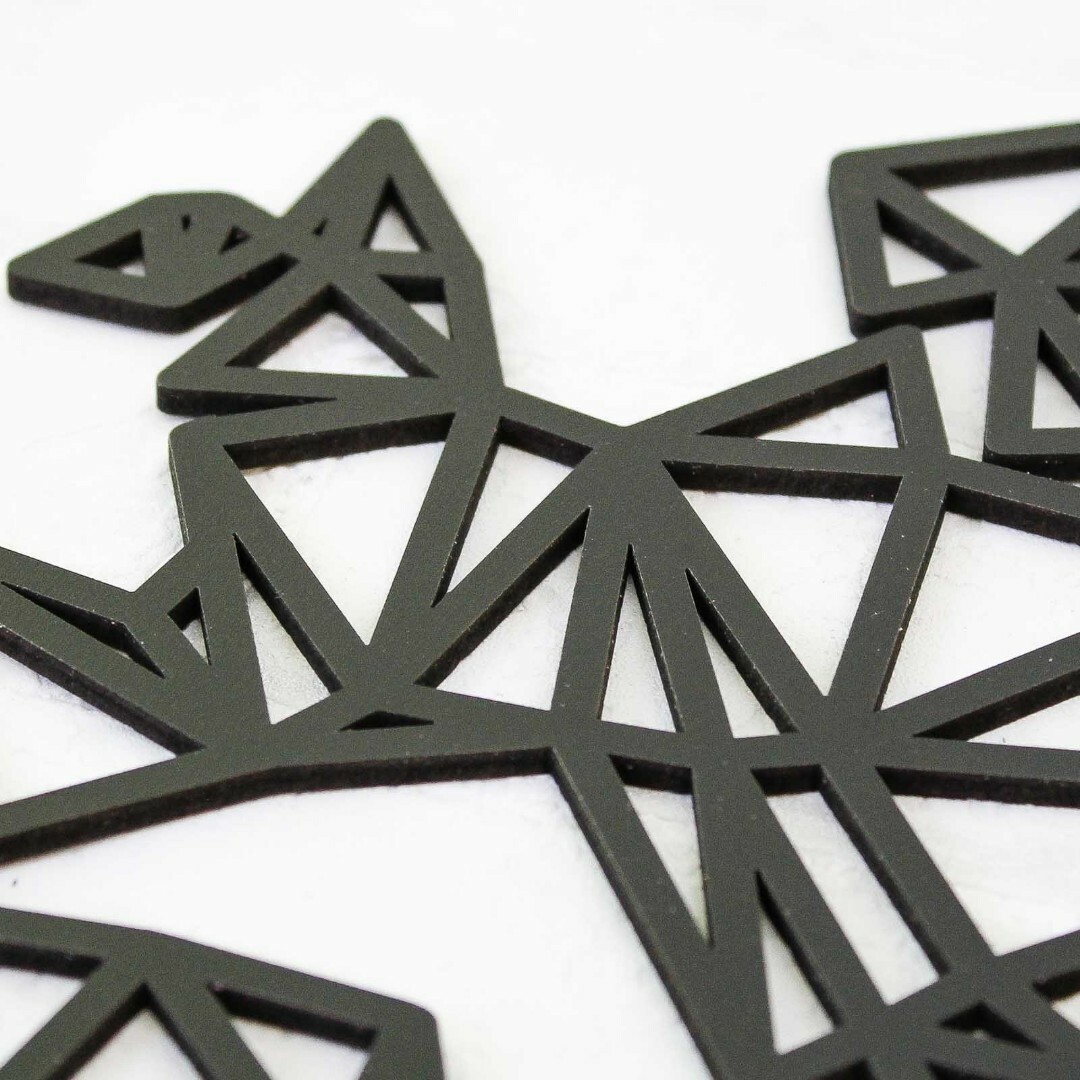 Fali 3D világtérkép - Poligonális atlasz  | Fekete