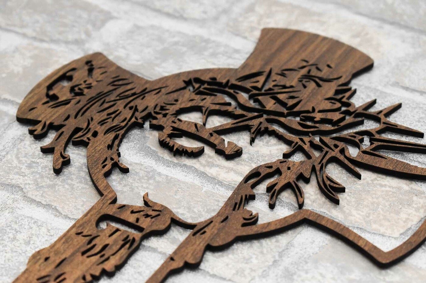 Wooden Cross on the Wall with Jesus | Walnut