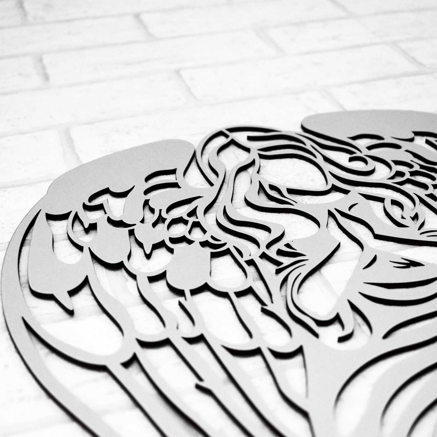 Wooden Angel on the Wall - Protector | Silver