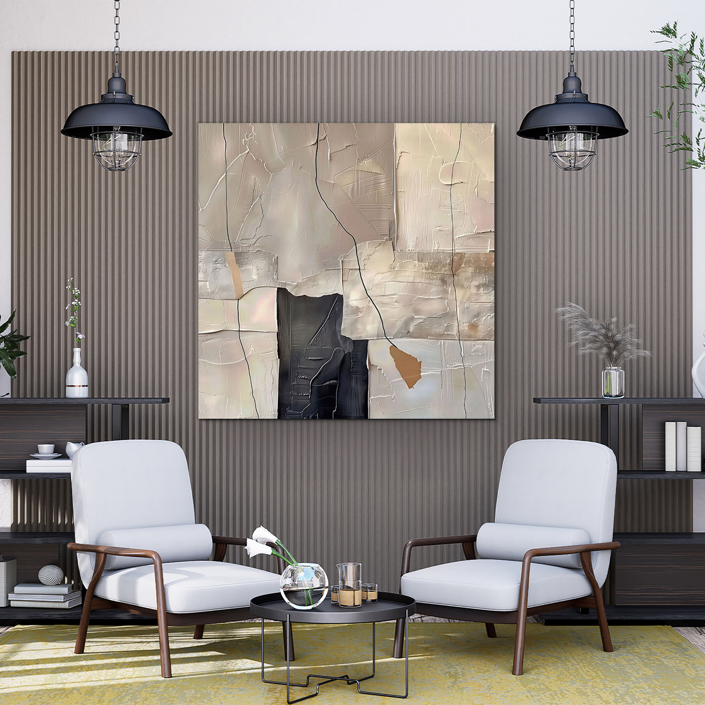 Abstract painting in neutral colors - Elegant