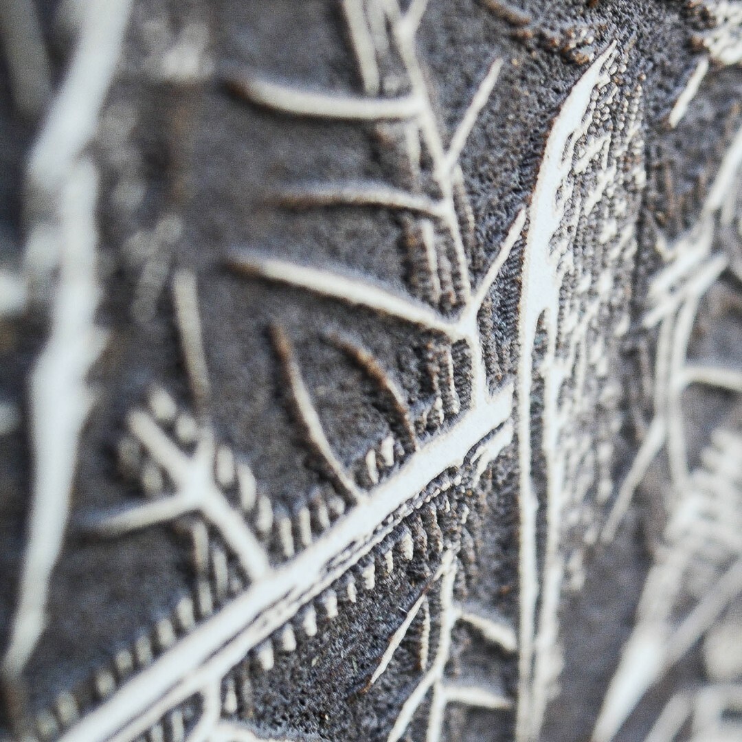 Wooden Picture - Flower Drawing | White