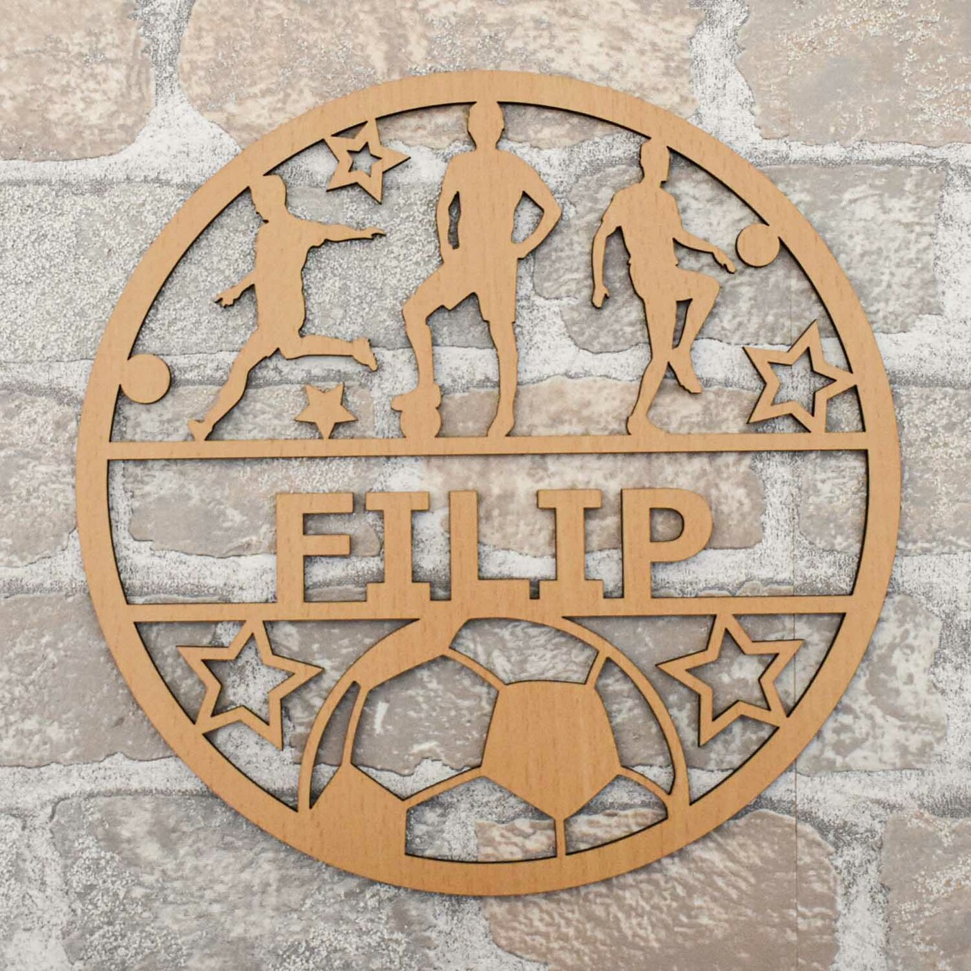 Drevený obraz - Futbalista s menom | Buk