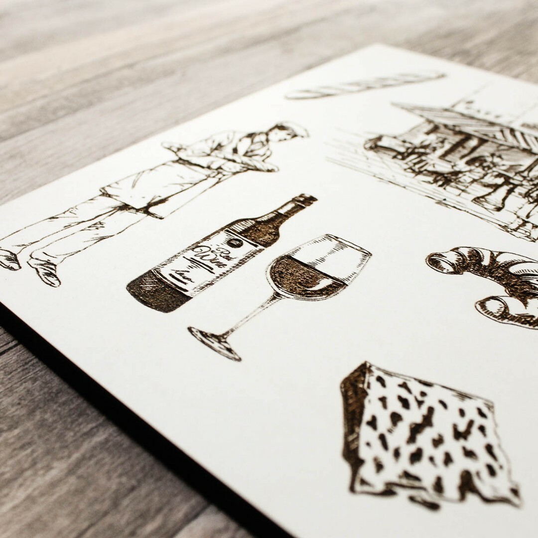 Wooden Wall Art for Restaurant - French Café | White