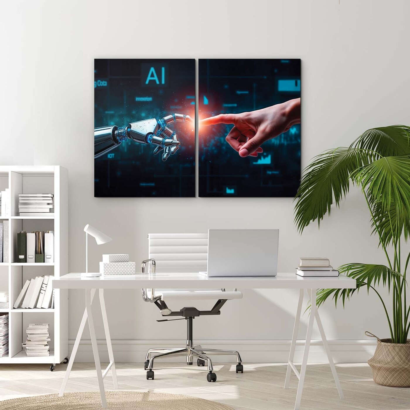 Moderný obraz - AI &amp; Human | 136x90 cm