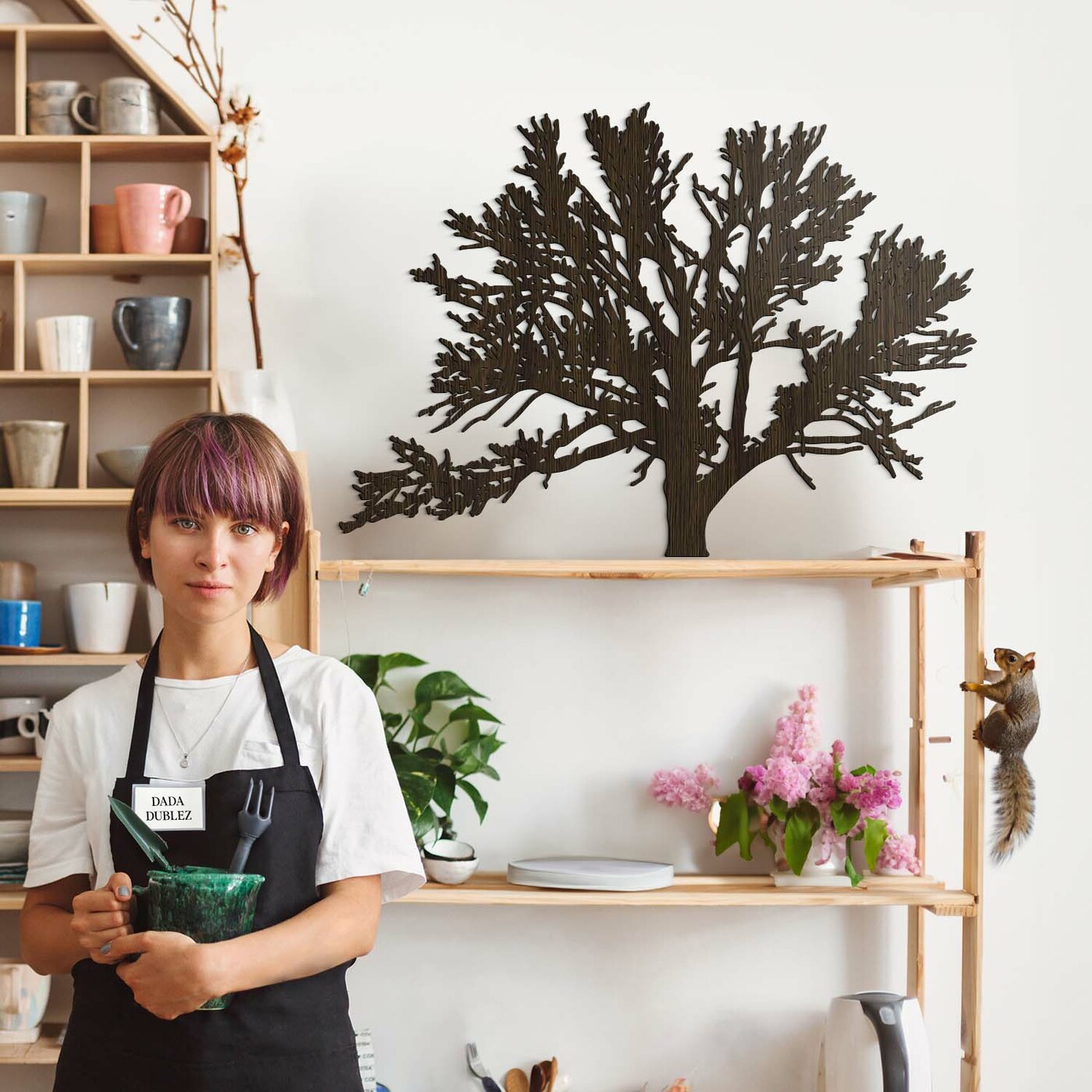 Wooden Cut-Out Decoration - Bush | Wenge