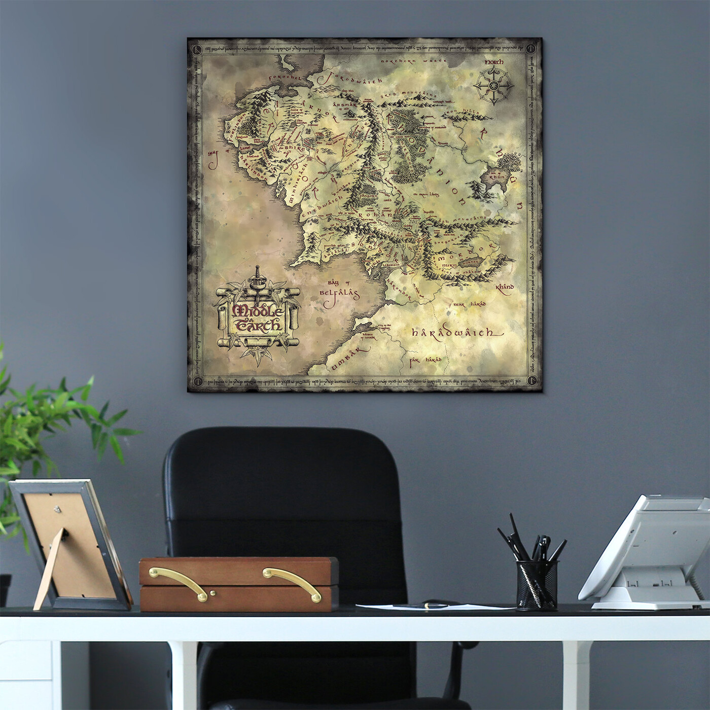 Dřevěný obraz - Mapa Středozemě