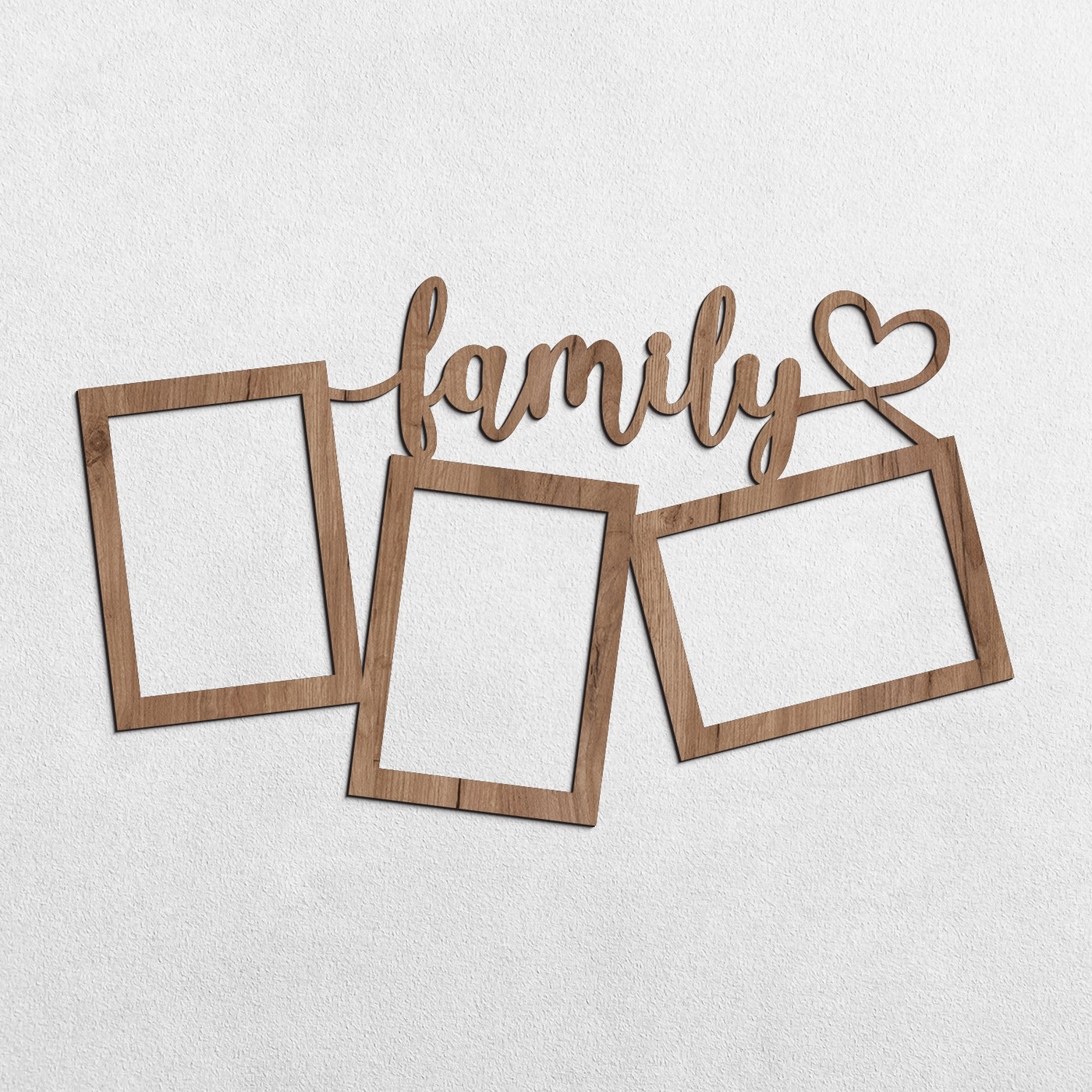 Wooden Wall Photo Frame - Family | Tobacco Oak