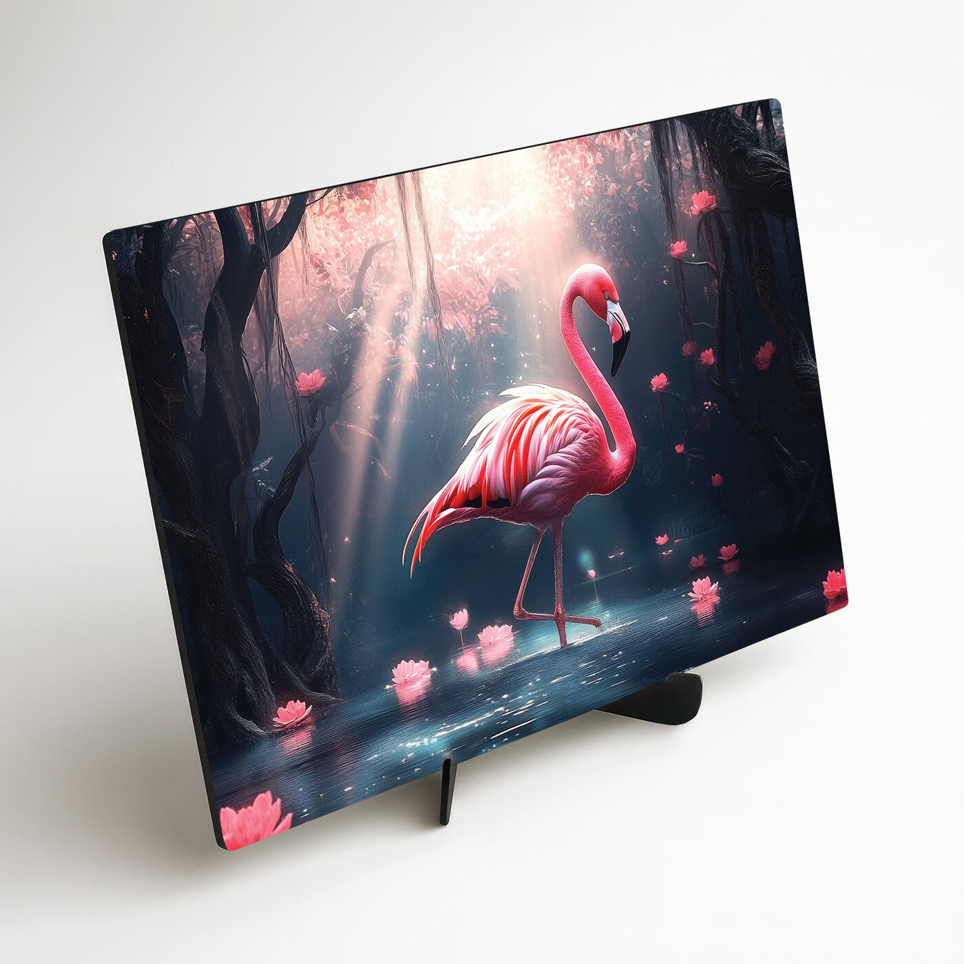 Pink Wall Art - Flamingo in Water
