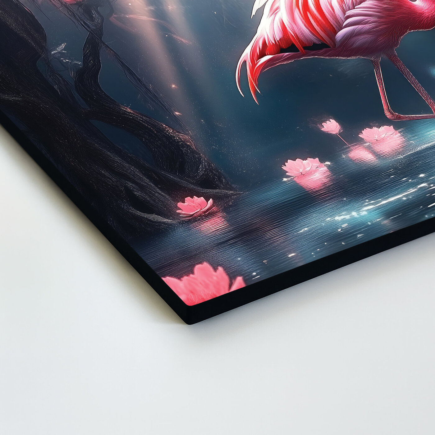 Pink Wall Art - Flamingo in Water