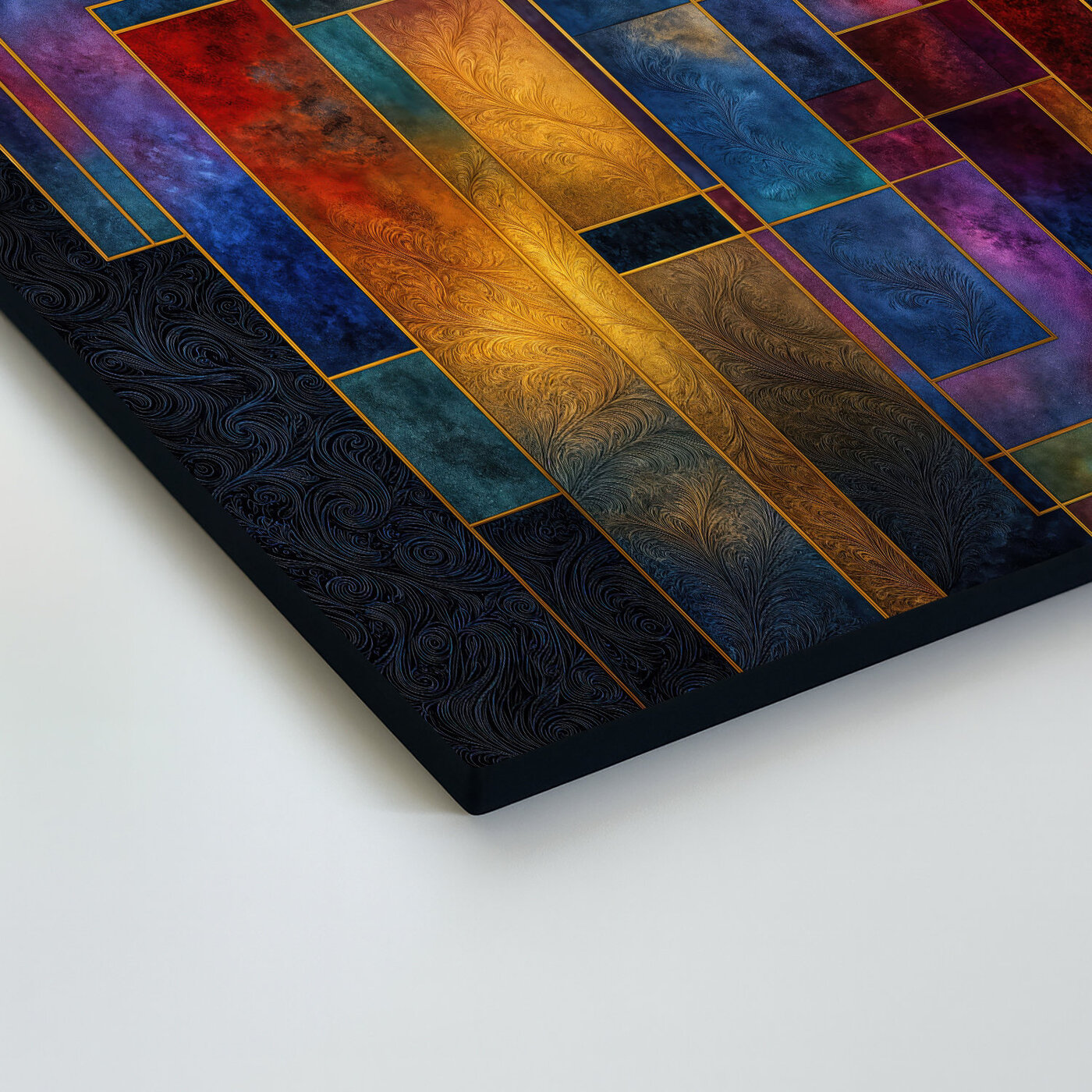 Wooden colored picture - Geometric stained glass