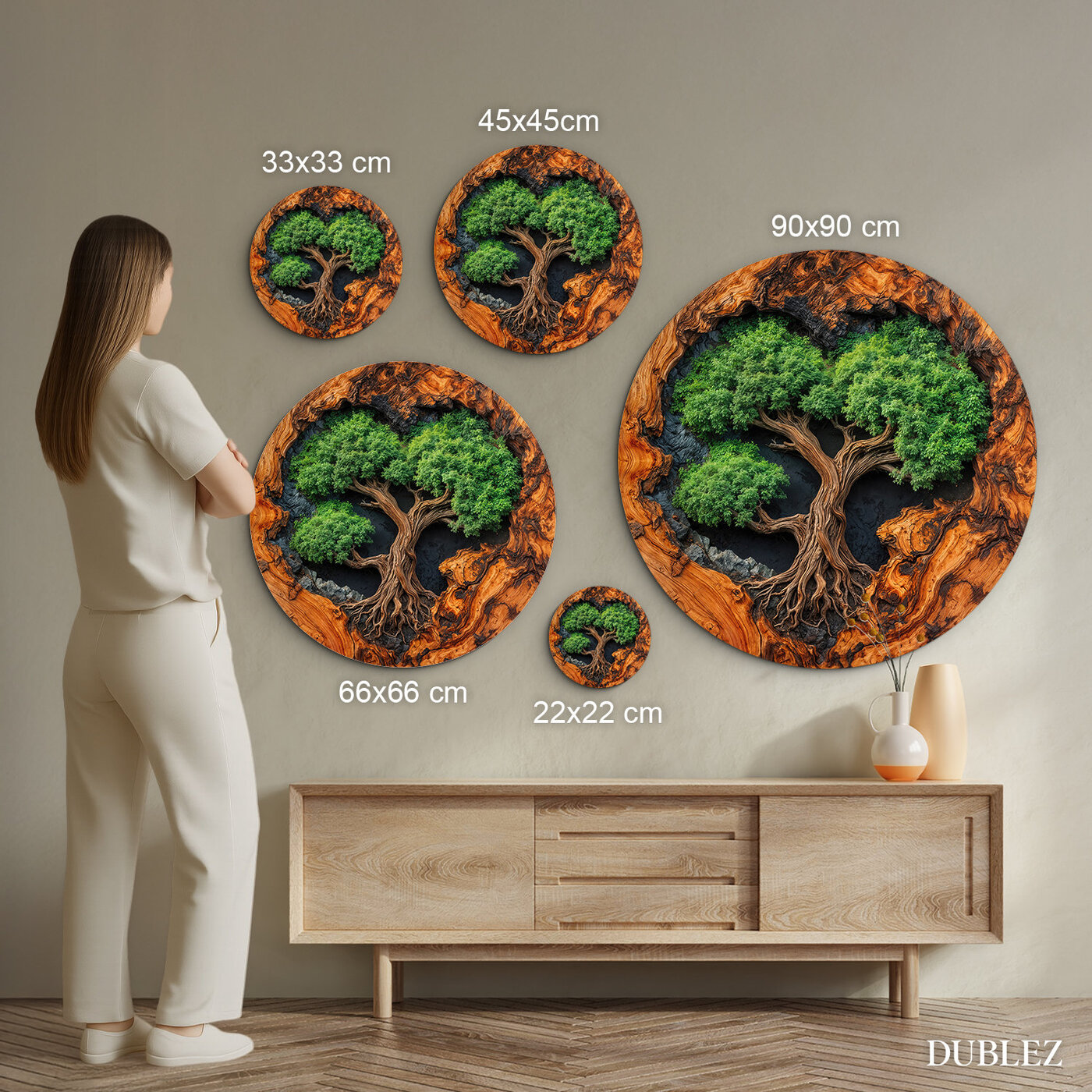 Fából készült szívfa a falra - Az erdő lelke