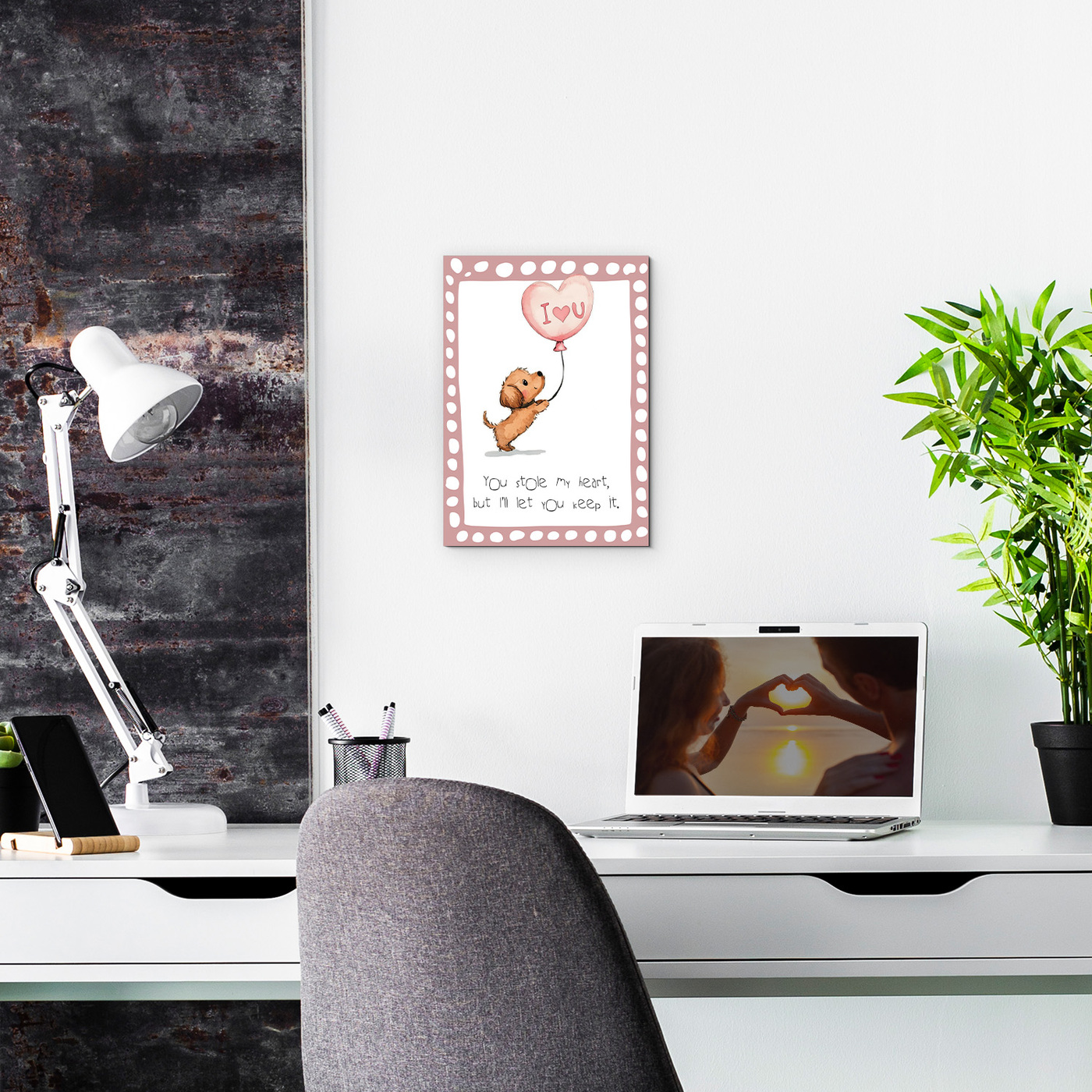 Detský obraz zamilovaného psíka