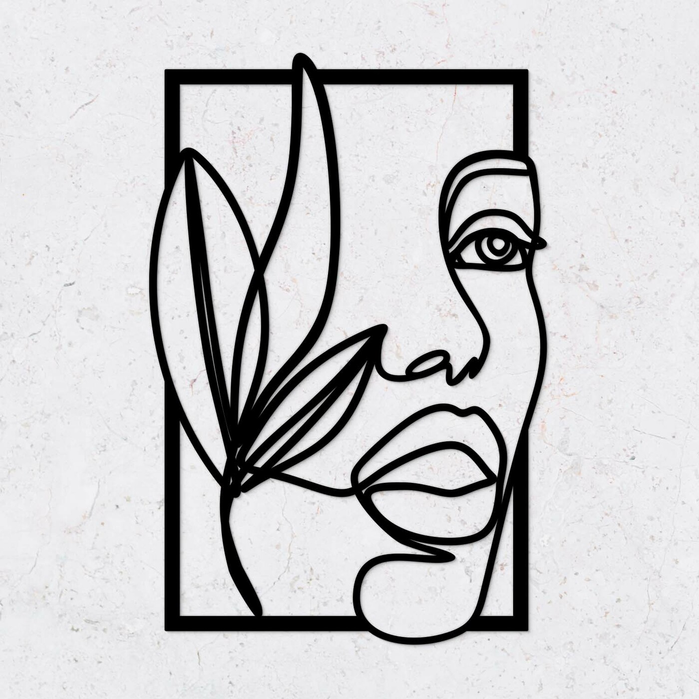 Wooden Line Art Wall Art - Muse | Black