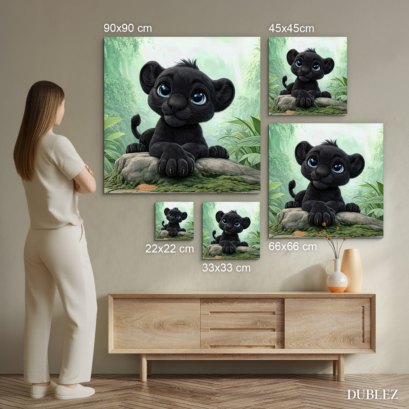 Drevený obraz zvieratko džungle - Puma