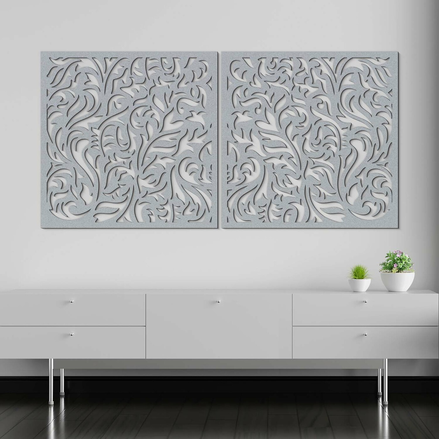 Modern Wall Art for Bedroom - Breeze | Silver