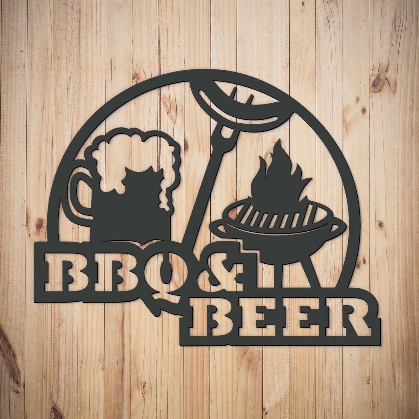 Štýlová nálepka do kuchyne - BBQ a BEER | Antracitovo-šedá