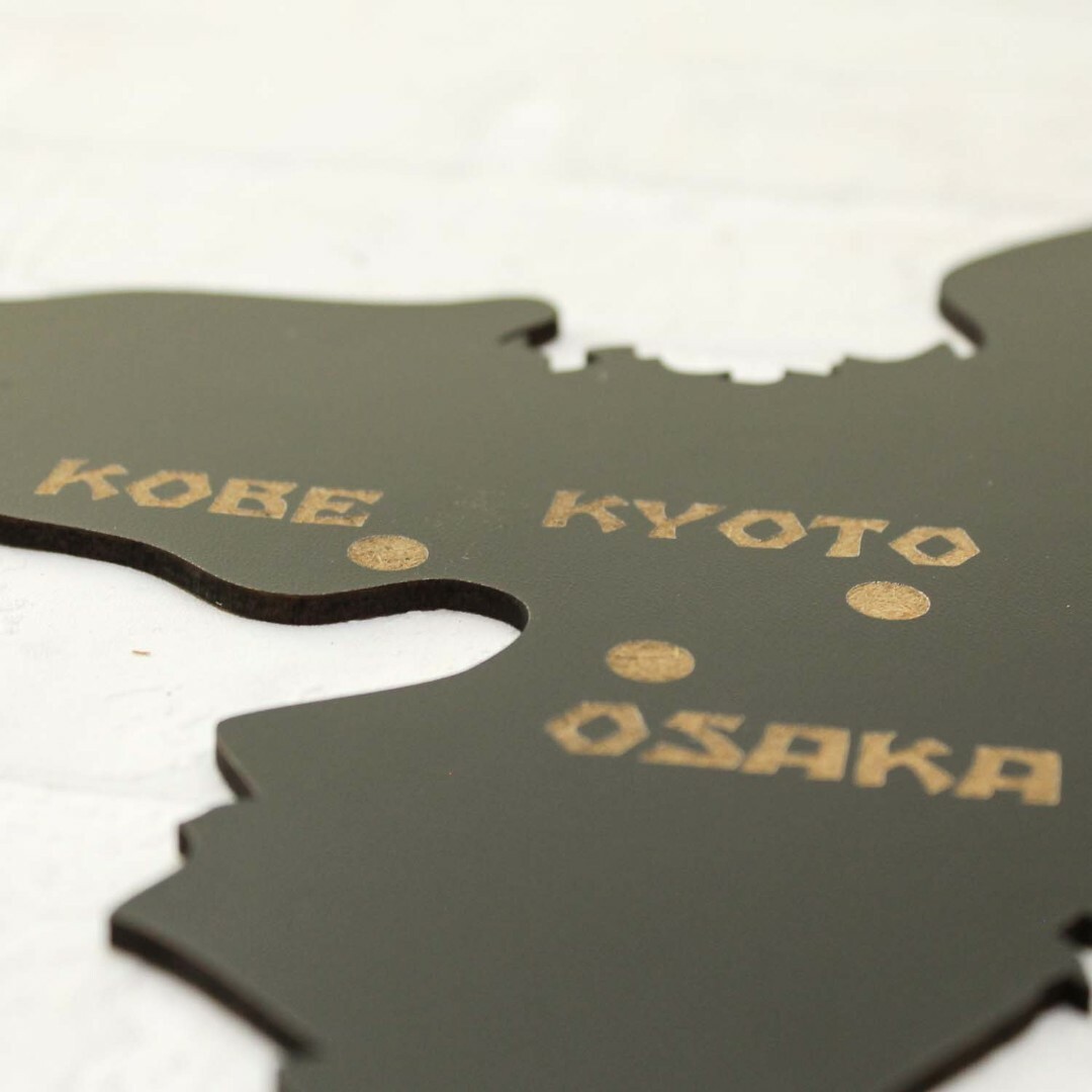 Wooden 3D Map of Japan | Black