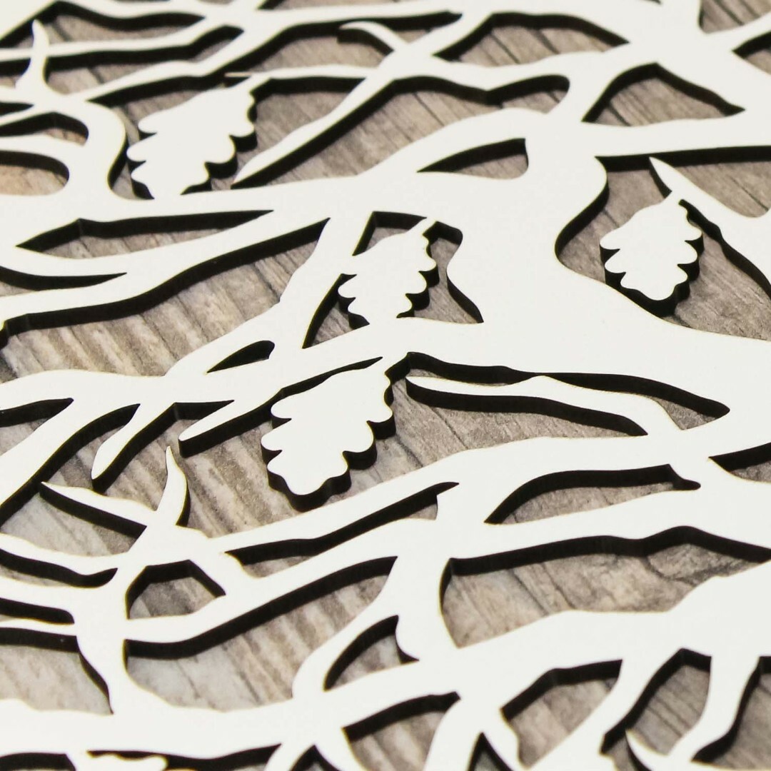 Wooden Tree of Life on the Wall - Oak | White