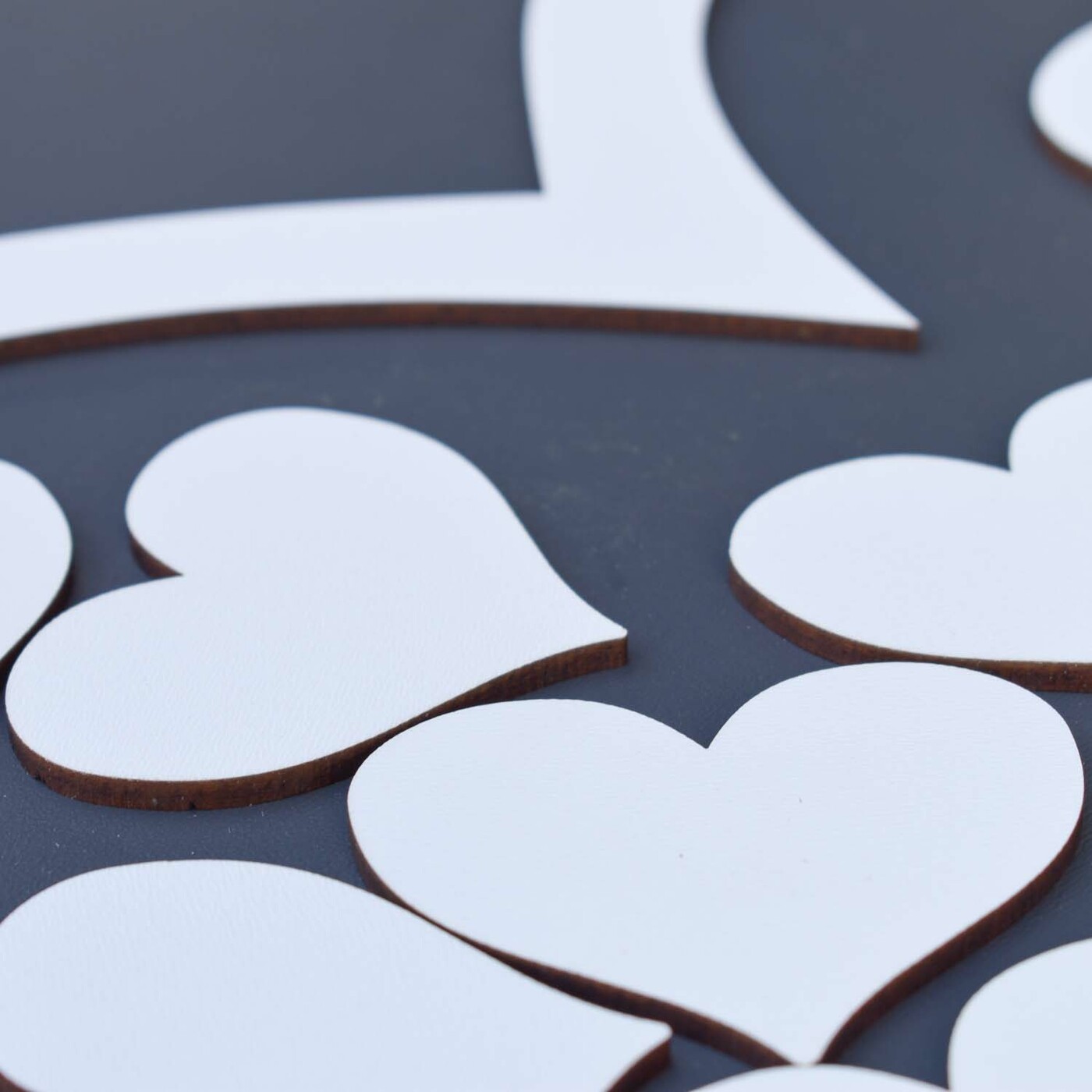 Drevená svadobná kniha hostí - Srdcia