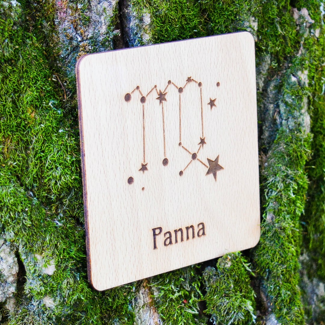 Drevená dekorácia na stôl - Podpivník znamenie Panna