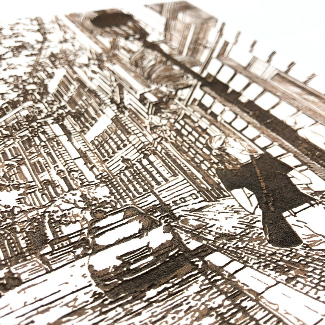 Woman in the City - Engraved Picture