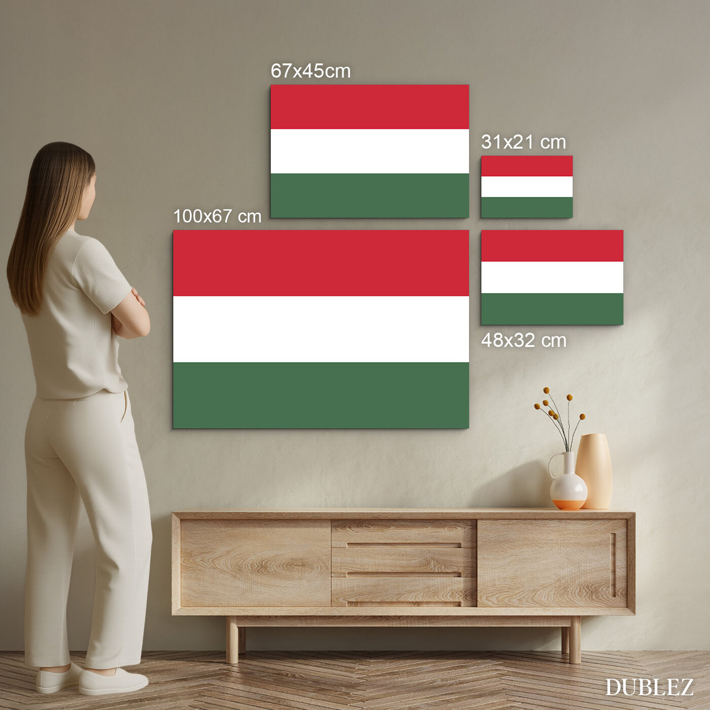 Wooden image of the national flag - Hungary