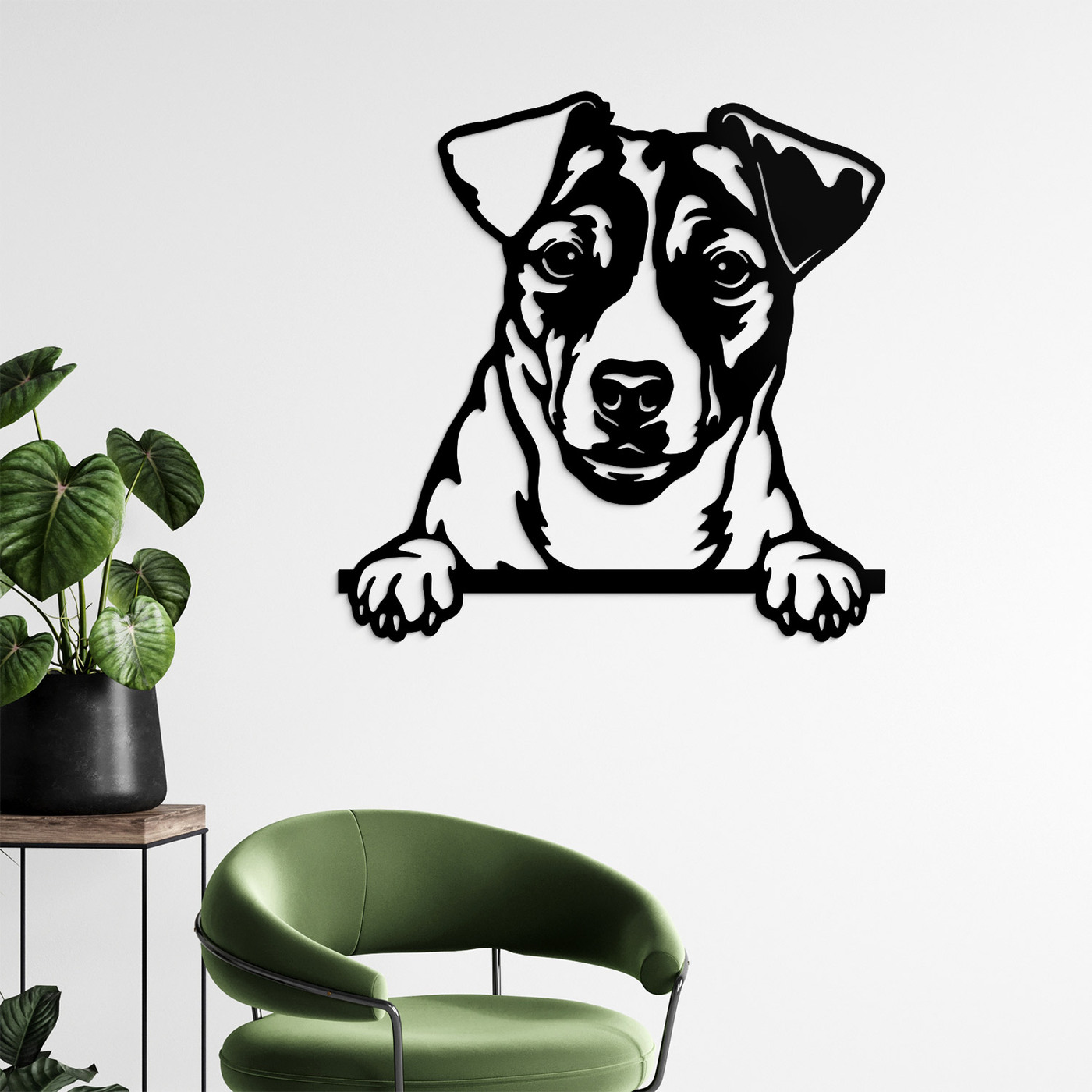 Cut-Out 3D Wall Art from Wood - Jack Russell | Black