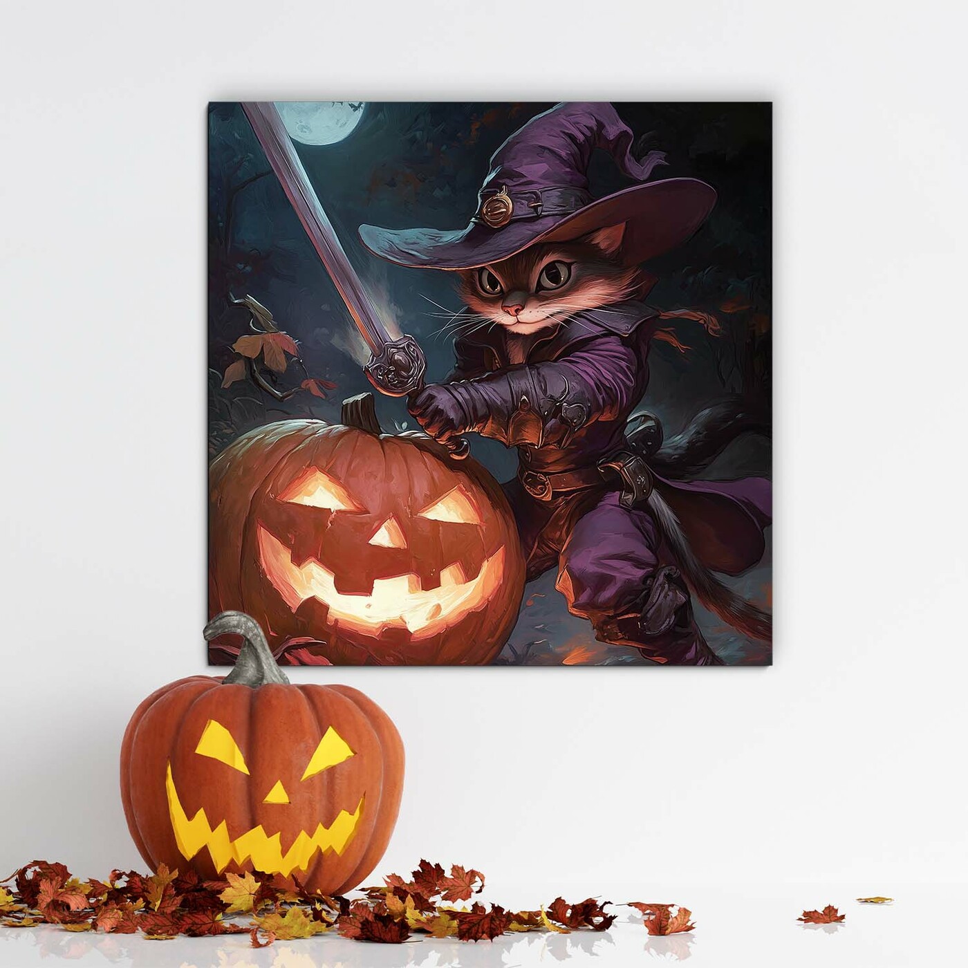 Tablou din lemn - Motanul încălțat