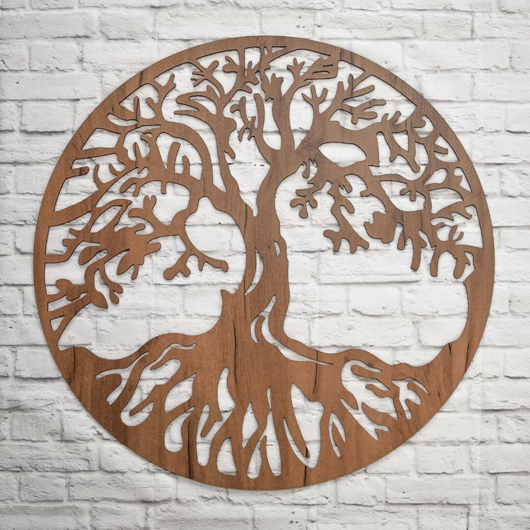 Wooden Picture Tree of Life - Chokmah | Tobacco Oak