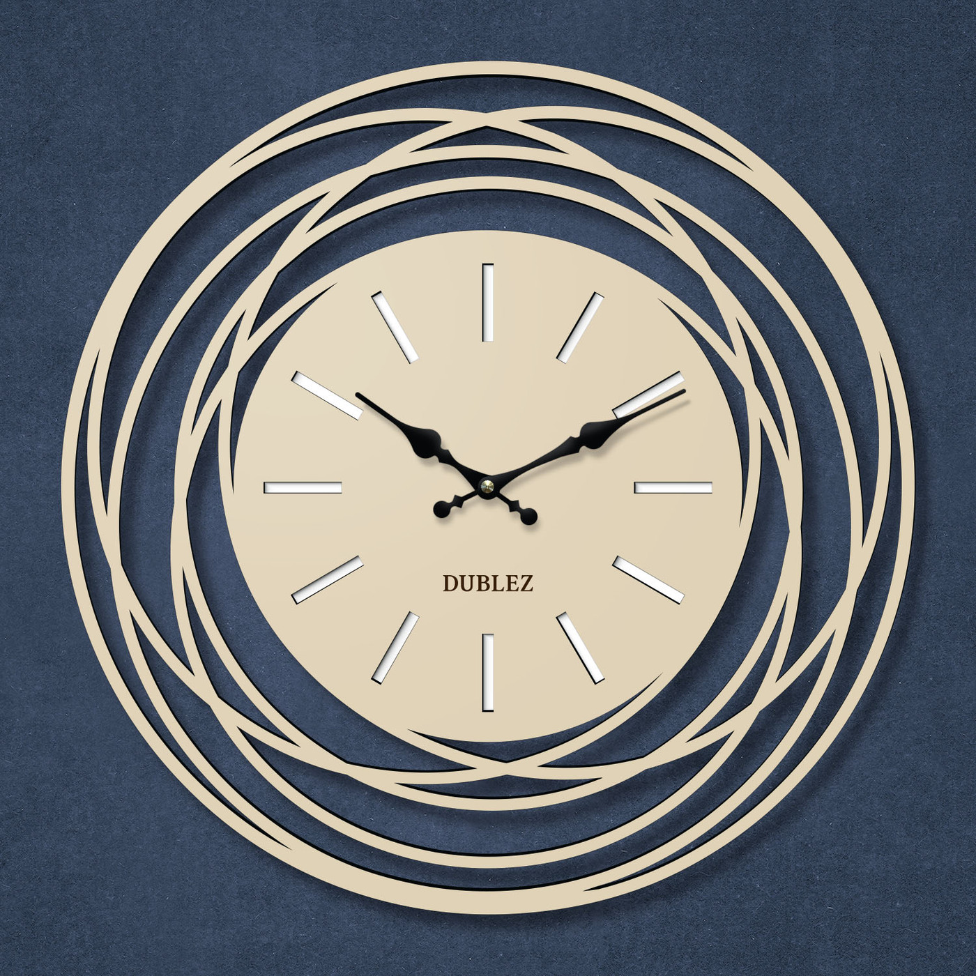 Modern wooden clock - Orbit | Beige