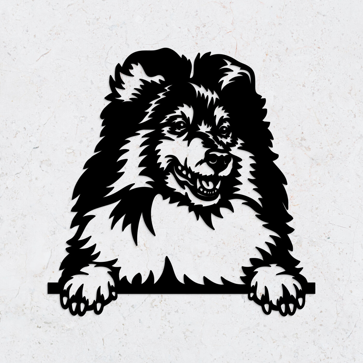 Vyrezávaný obraz psa na stenu - Border kólia | Čierna