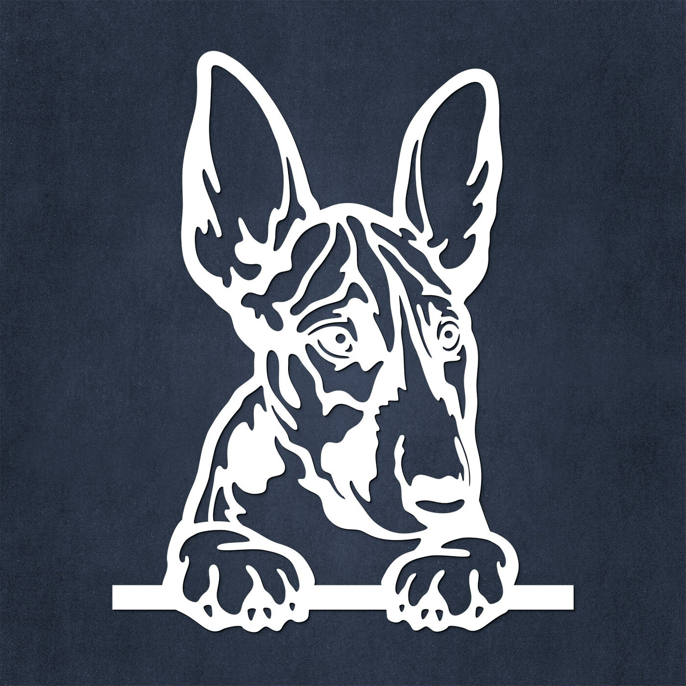 Wooden Wall Art - Bull Terrier Puppy | White