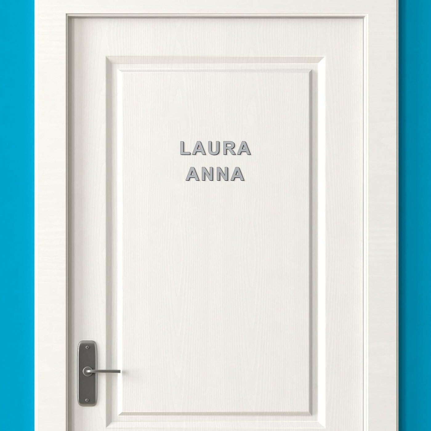 Vlastný nápis / text na dvere z dreva | Strieborná