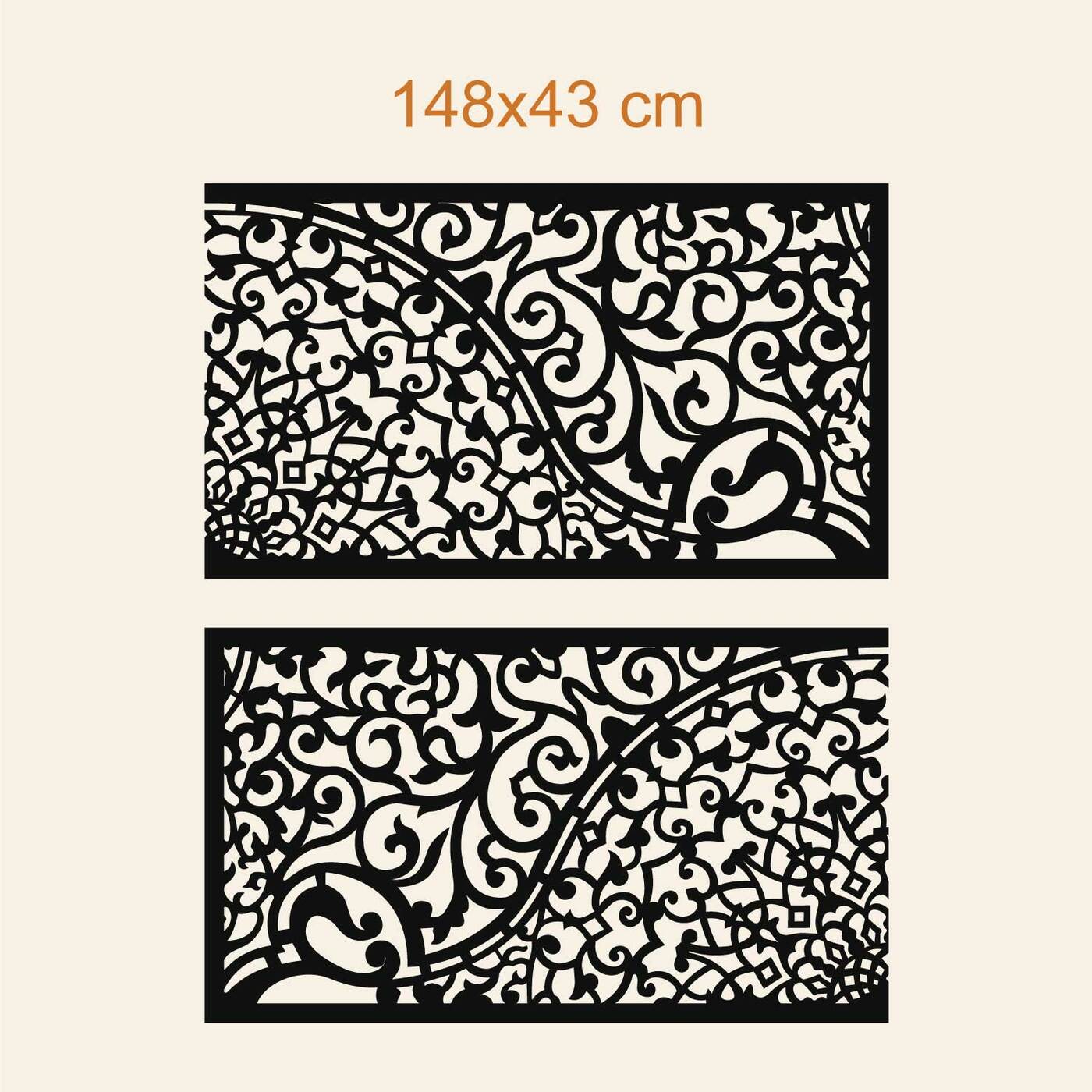 Wooden Panel - Half Mandala | 148x43 cm