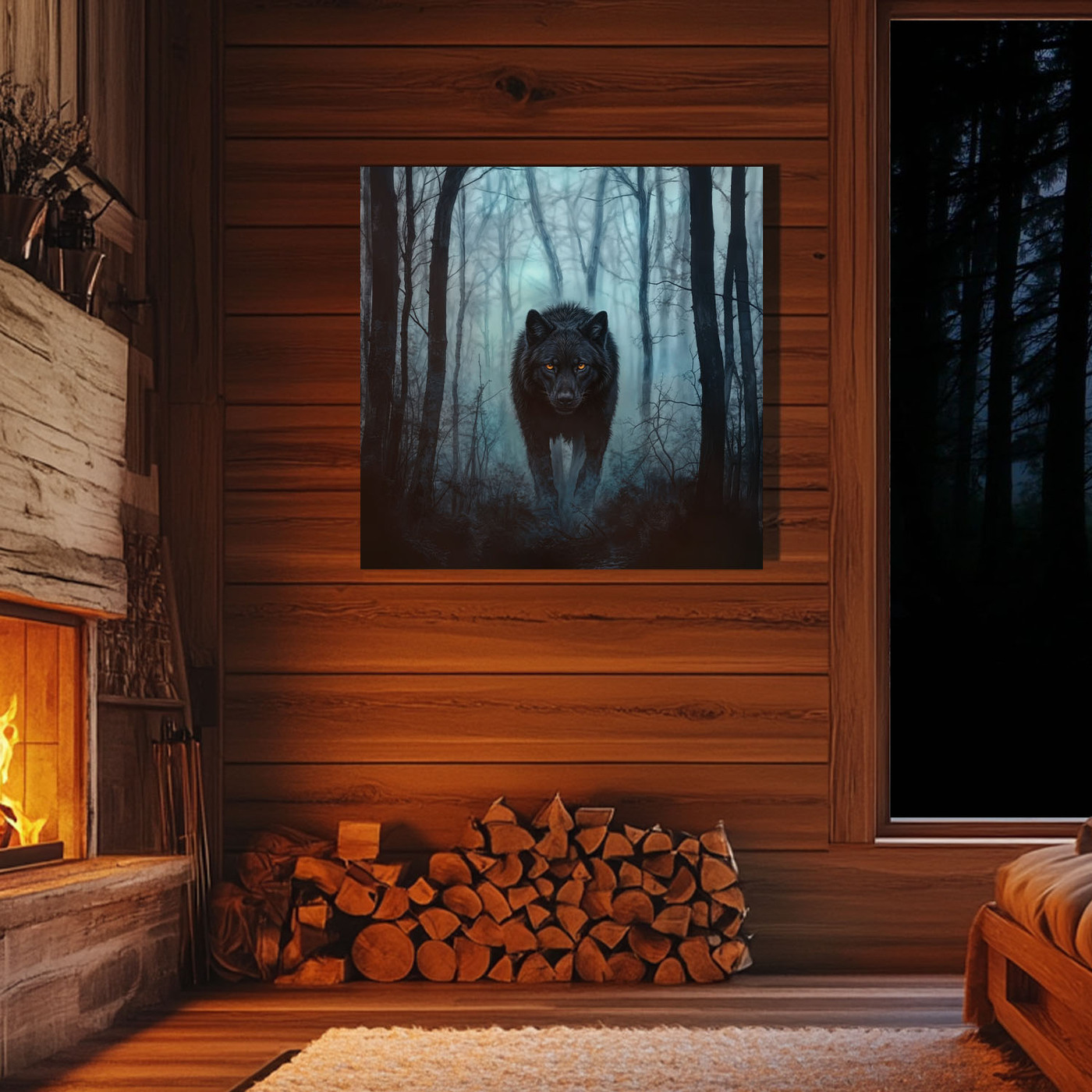 Wooden Wall Art - Wolf in the Forest