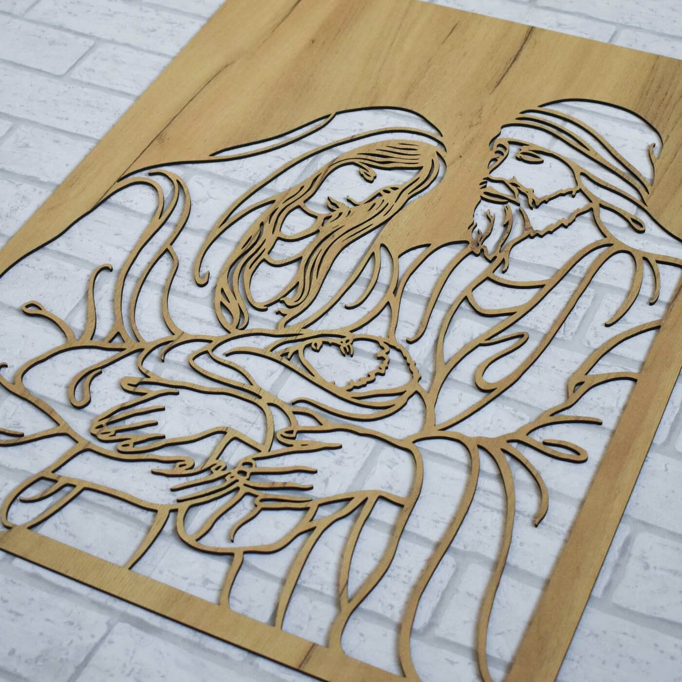 Tablou din lemn - Sfânta Familie | Stejar auriu