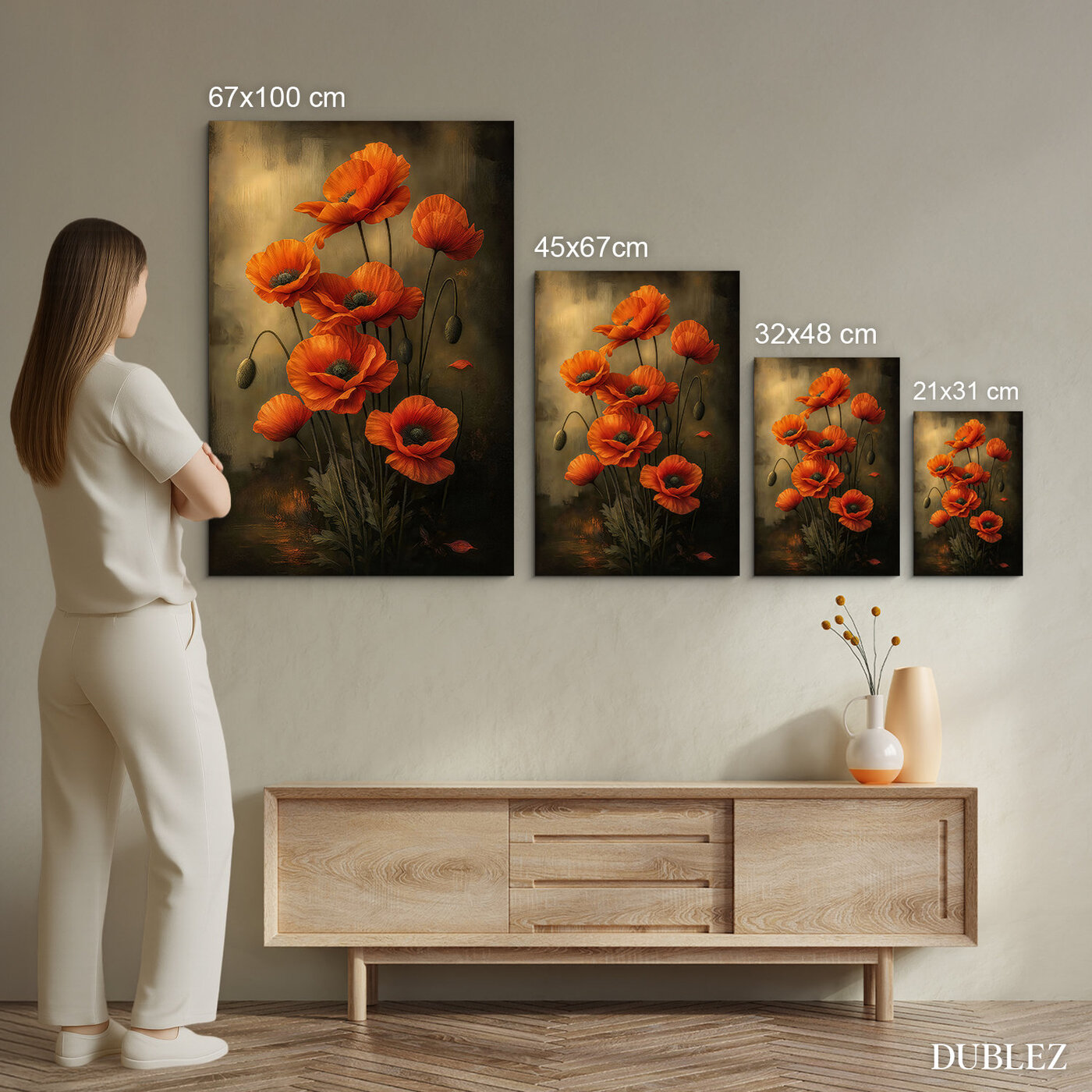 Vintage obraz květin - Maky