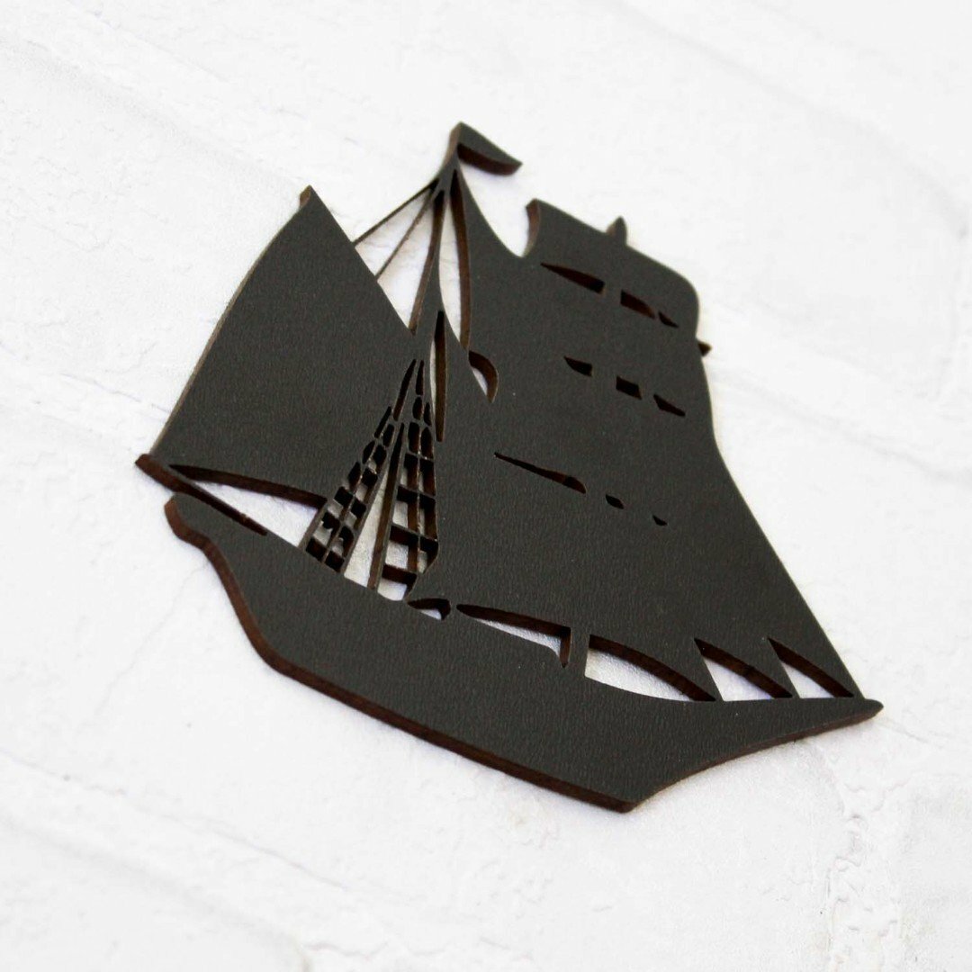 Wooden Wall Sticker - Ship | Black