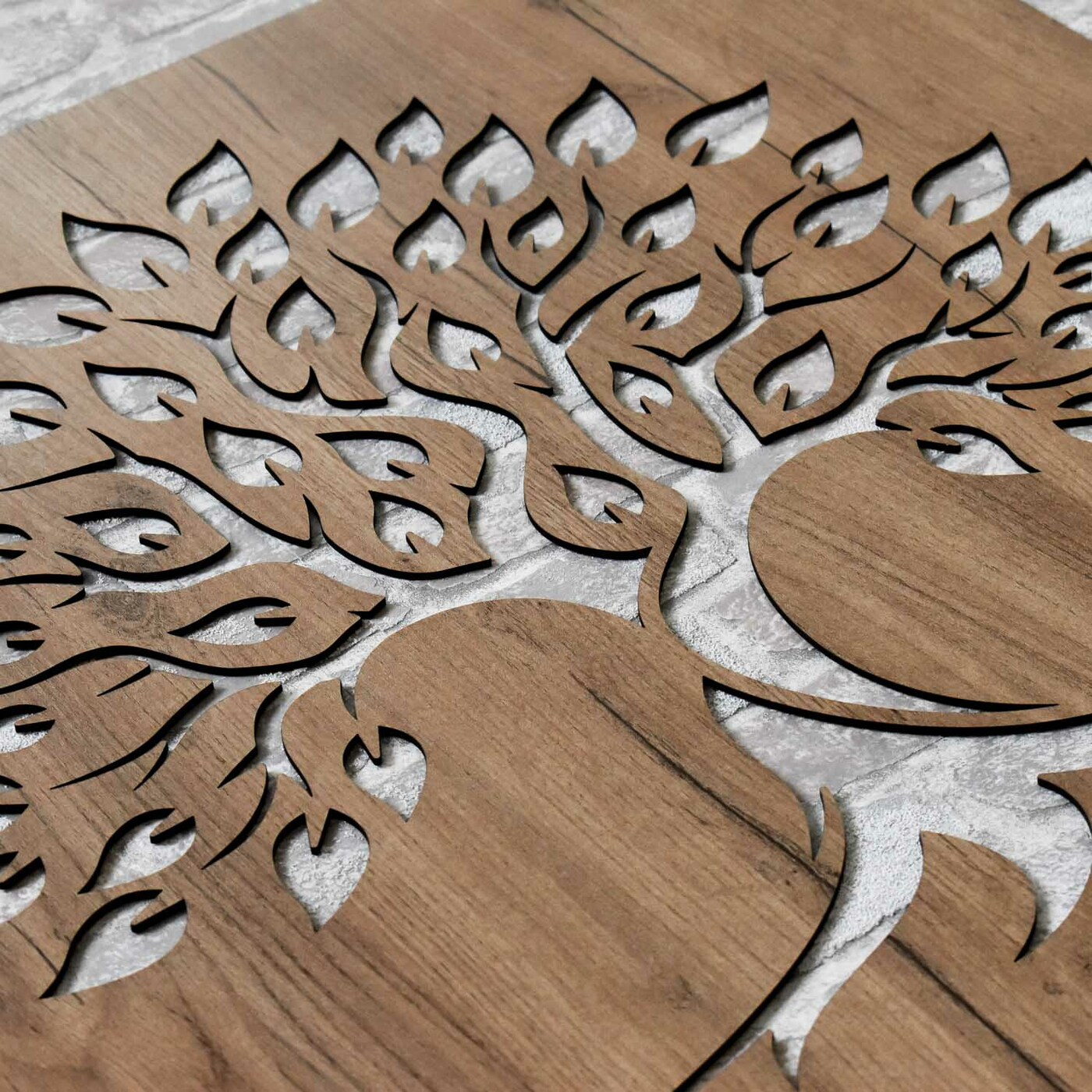 Wooden Tree of Life on the Wall - Sapphire | Tobacco Oak