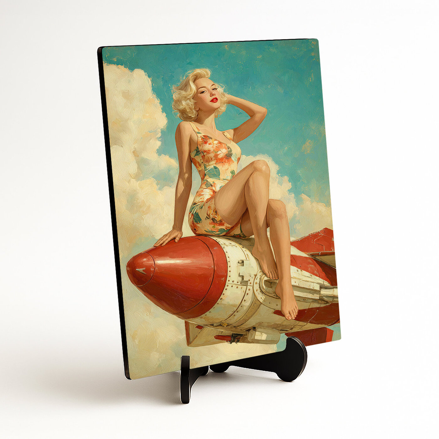 Tablou retro pe perete – rachetă pin-up