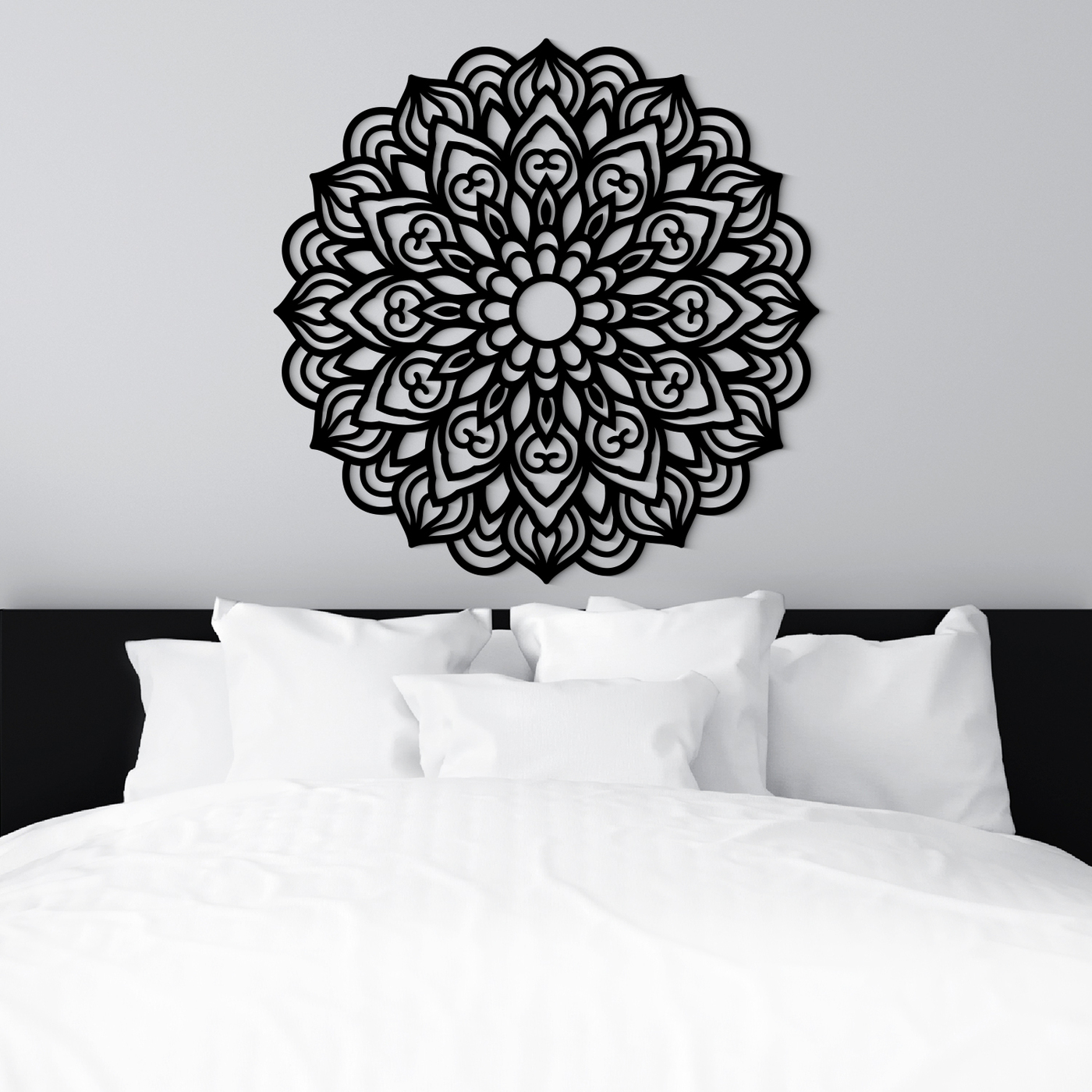 3D mandala na stěnu - Hvězda | Černá