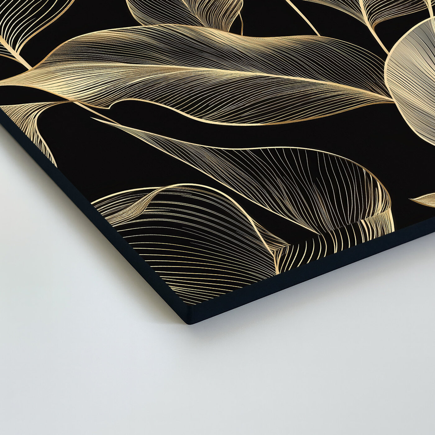Luxusní obraz - Zlaté linie listů