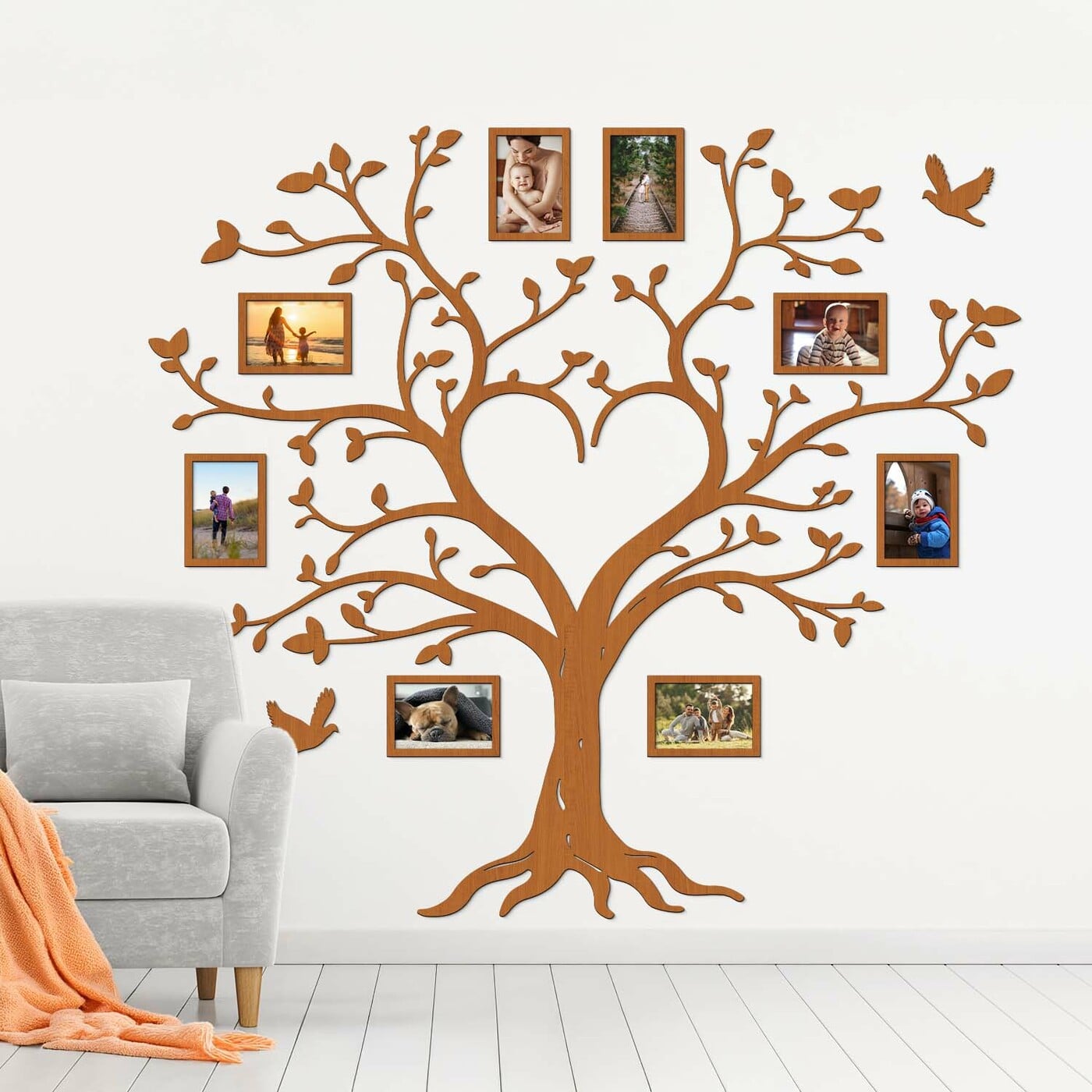 Drevený rodostrom na stenu | Čerešňa