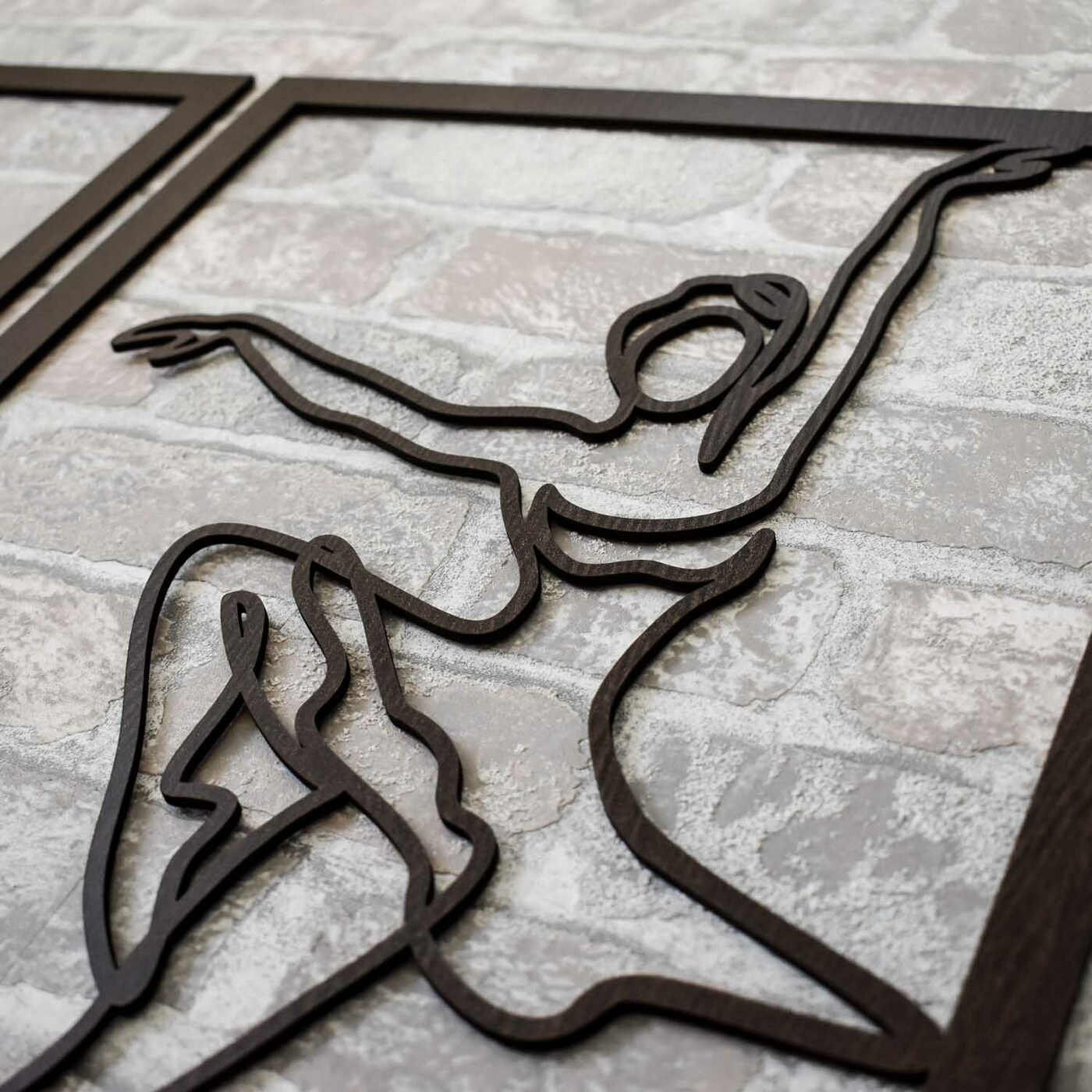 3-Piece Wooden Wall Art - Ballerinas | Wenge