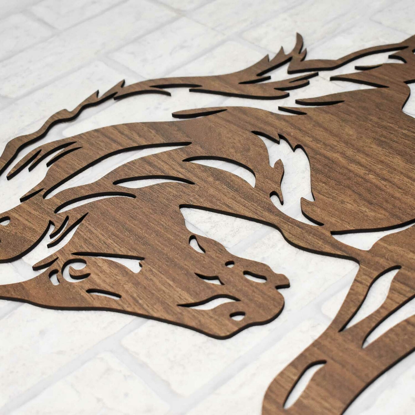 Wooden Wall Art - Wild Horse | Walnut
