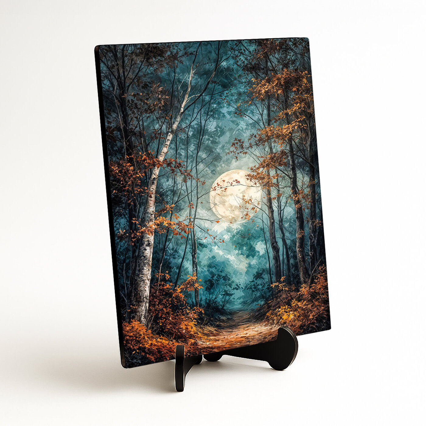 Drevený obraz - Mesačný les