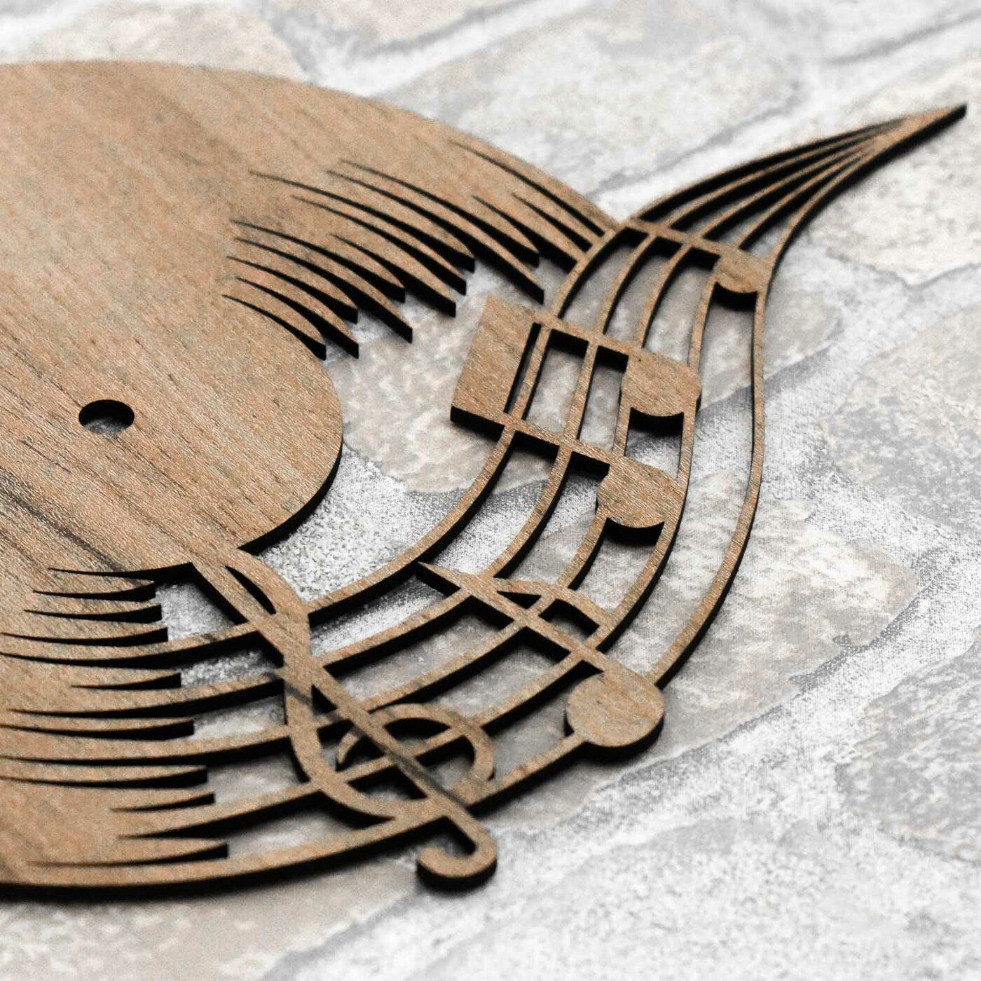 Wooden Wall Art - Vinyl Record | Tobacco Oak